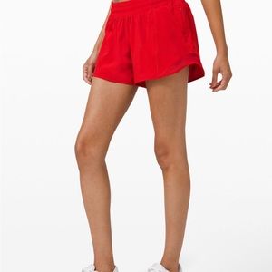 Lululemon Hottie hot shorts 4 inch, Size 6, Color red